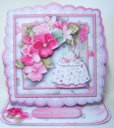 Afternoon Tea - Lace Edged Easel Card Mini Kit by Katie Silver