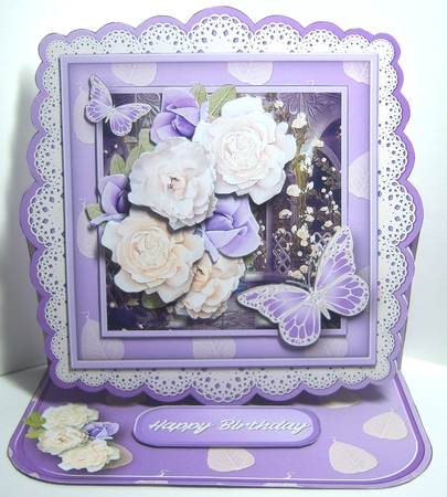 Rose Bouquet - Lace Edged Easel Card Mini Kit by Katie Silver
