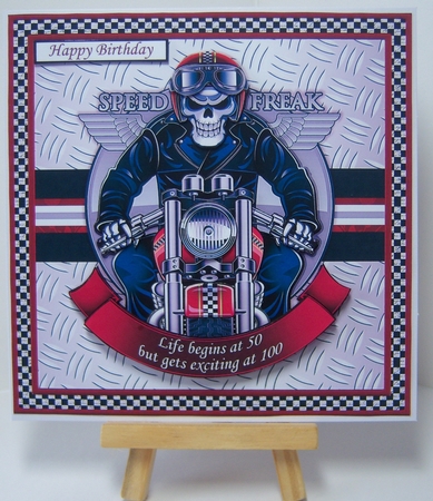 BIKER LIFE BEGINS AT Humorous 7.5 Decoupage Insert & Ages Mini Kit by Katie Silver