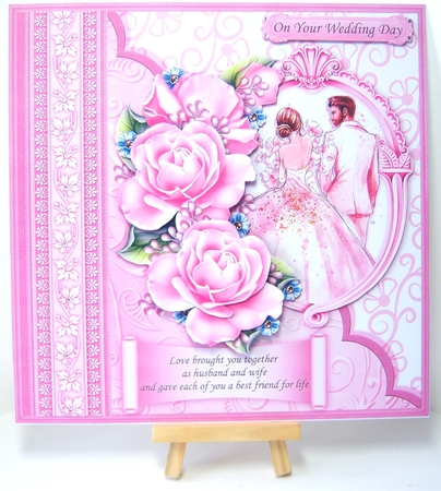 Wedding Day LOVE BROUGHT YOU TOGETHER Pink 8x8 Decoupage Mini Kit by Katie Silver
