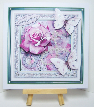 Pink rose and pearls by Katie Silver
