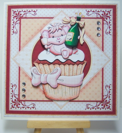 CHAMPAGNE CUPCAKE 7.5 All Occasions Decoupage & Insert Mini Kit by Katie Silver