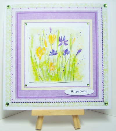 CROCUS: 8 by 8 Floral Card Front Mini Kit With Decoupage, Blank & Verse Inserts, 8 Sentiment Tags & Bonus Gift Tag by Katie Silver