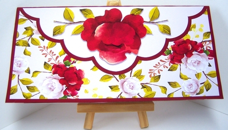 Red Floral Voucher/Money Pocket/Wallet/Envelope by Katie Silver