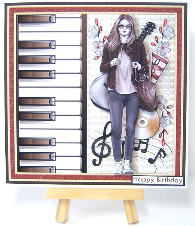 FEMALE MUSICIAN 7.5 Decoupage & Insert Mini Kit  by Katie Silver