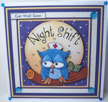 REST UP OWL BE WATCHING 7.5 Get Well Decoupage & Insert Mini Kit by Katie Silver