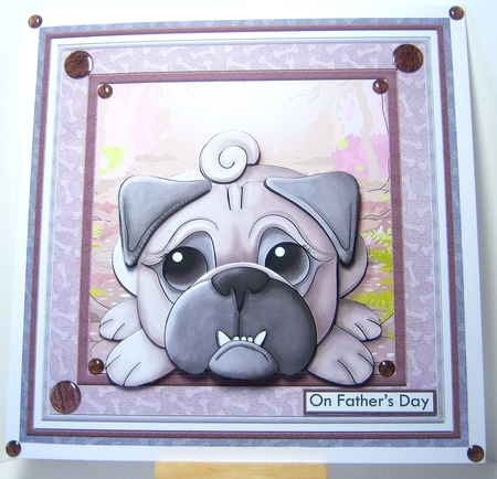 PUGS N KISSES 7.5 Humorous Decoupage & Insert Mini Kit by Katie Silver