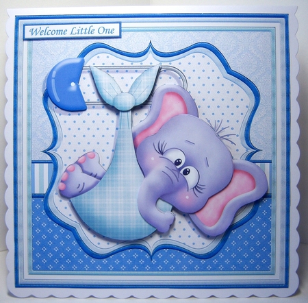 NEW BABY BOY ELI 7.5 Decoupage & Insert Mini Kit by Katie Silver