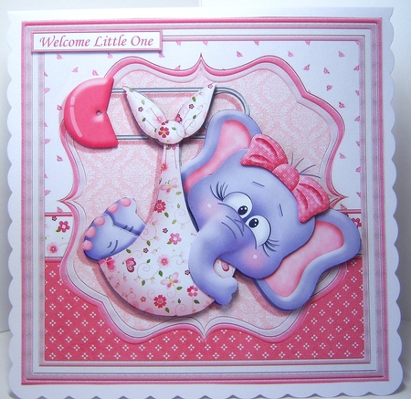 NEW BABY GIRL ELLIE 7.5 Decoupage & Insert Kit by Katie Silver