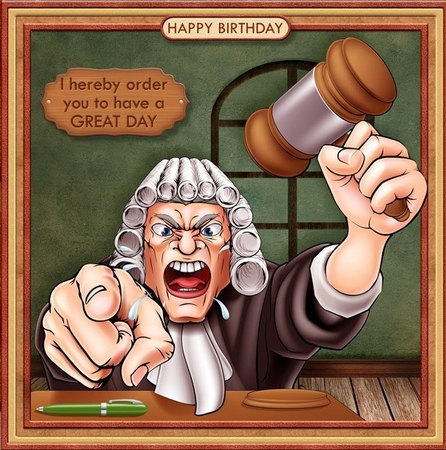 COURT JUDGE Humorous 7.5 Decoupage & Insert Mini Kit Various Occasions by Katie Silver