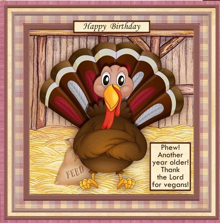 THANK THE LORD FOR VEGANS Humorous 7.5 Decoupage & Insert Mini Kit by Katie Silver