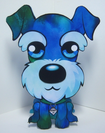 Motley the Puppy 3D A Frame Card by Katie Silver