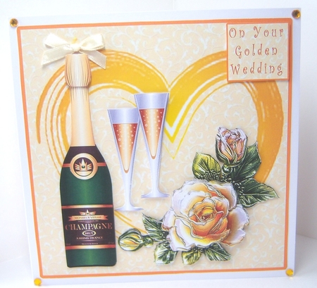 Golden Wedding - Decoupage by Katie Silver