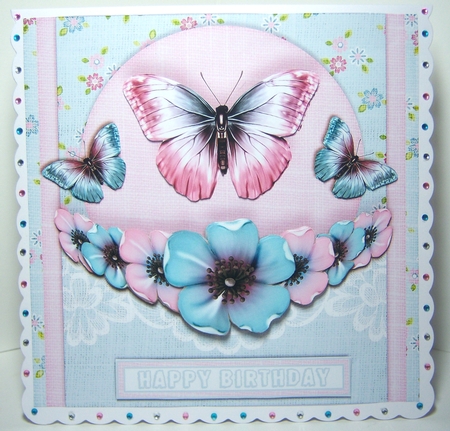 Vintage Soft Colour Flowers And Butterflies 1469 by Katie Silver