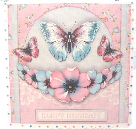 Vintage Soft Colour Flowers And Butterflies 1469 by Katie Silver