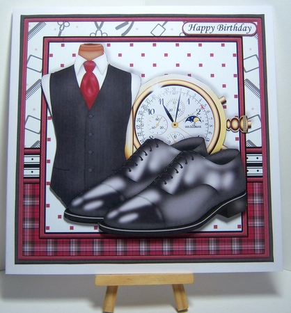 FILL YOUR SHOES 7.5 Male Birthday Fathers Day Decoupage & Insert Mini Kit by Katie Silver