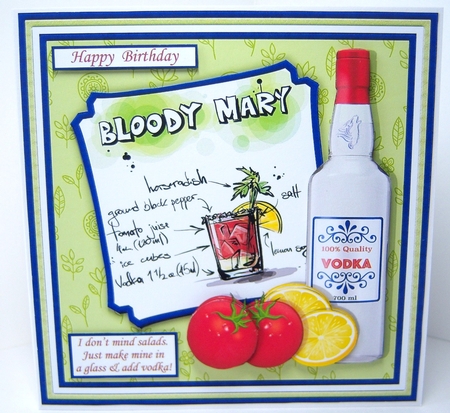I DONT MIND SALAD 7.5 Humorous Vodka Decoupage & Insert Mini Kit by Katie Silver