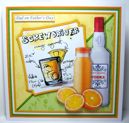 COCKTAILS SCREWDRIVER & DIY 7.5 Humorous Decoupage Mini Kit by Katie Silver