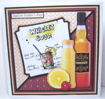 COCKTAILS WHISKEY GETS BETTER WITH AGE 7.5 Humorous Decoupage Mini Kit by Katie Silver