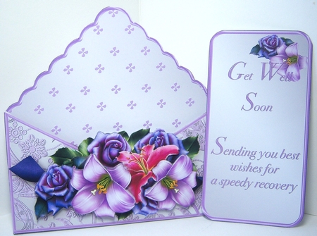 Roses and Lilies - Stand-up Envelope Card Mini Kit by Katie Silver