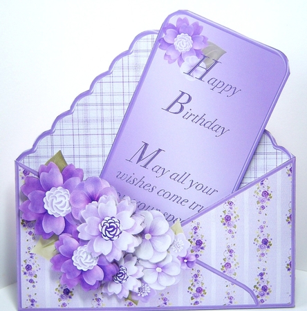 Lilac Posy - Stand-up Envelope Card Mini Kit by Katie Silver