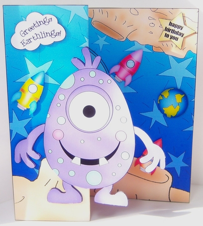 3D Shaped No-Hole Fold Back Mini Kit -  Cute Alien Kusp by Katie Silver