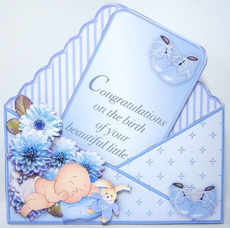 Little Baby Boy - Stand-up Envelope Card Mini Kit by Katie Silver