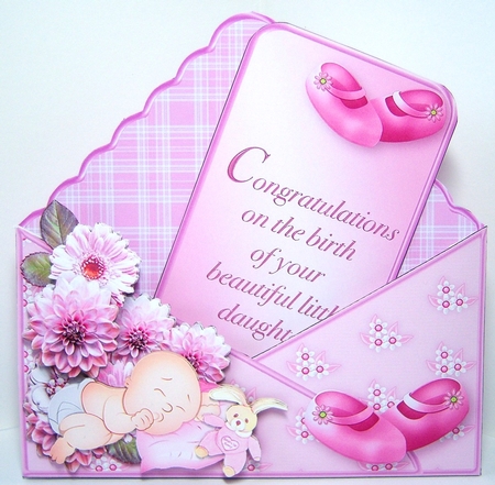 Little Baby Girl - Stand-up Envelope Card Mini Kit by Katie Silver