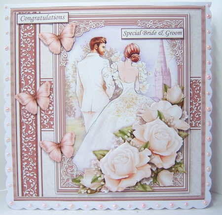 WEDDING DAY BRIDE & GROOM 7.5 Decoupage & Insert Bumper Kit  by Katie Silver
