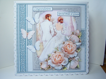 WEDDING DAY BRIDE & GROOM 7.5 Decoupage & Insert Bumper Kit  by Katie Silver