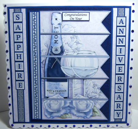 CHAMPAGNE 7.5 Alphabet Sapphire Wedding Anniversary Alphabet & Age Card Kit  by Katie Silver