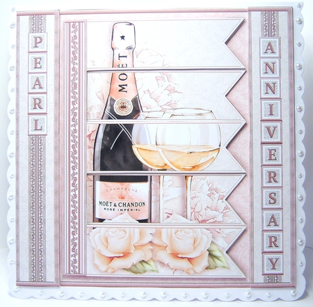 CHAMPAGNE 7.5 Alphabet Pearl Wedding Anniversary Alphabet & Age Card Kit  by Katie Silver