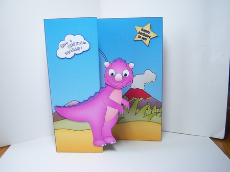 3D Shaped No-Hole Fold Back Mini Kit -  Cute Little Dinosaur Phearsome by Katie Silver