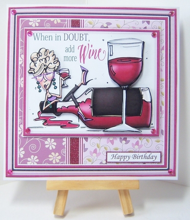 WHEN IN DOUBT ADD MORE WINE 7.5 Humorous Decoupage & Insert Mini Kit by Katie Silver
