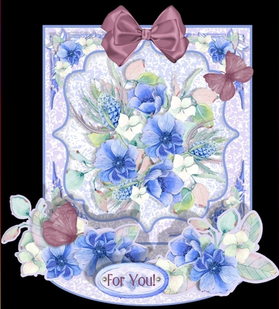 GIANT EASEL TABLEAU - GARDEN BOUQUETS - Blue Poppies by Katie Silver