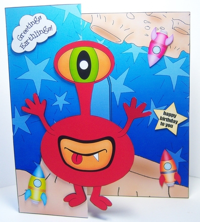 3D Shaped No-Hole Fold Back Mini Kit -  Cute Alien Qoep by Katie Silver