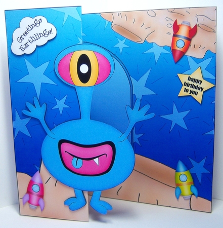 3D Shaped No-Hole Fold Back Mini Kit -  Cute Alien Uroe by Katie Silver