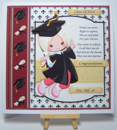 GRADUATION GIRL 7.5 Decoupage & Insert Mini Kit by Katie Silver
