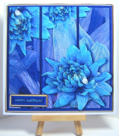Blue Dahlia Panel Card Topper by Katie Silver