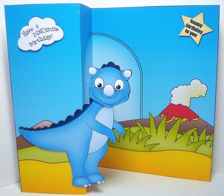 3D Shaped No-Hole Fold Back Mini Kit -  Cute Little Dinosaur Kyouryuu by Katie Silver