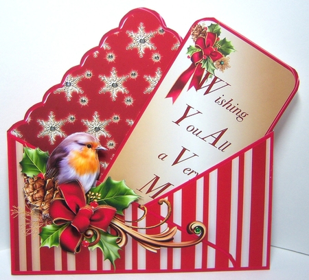 Christmas Robin - Stand-up Envelope Card Mini Kit by Katie Silver