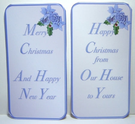 Blue Poinsettias - Stand-up Envelope Card Mini Kit by Katie Silver