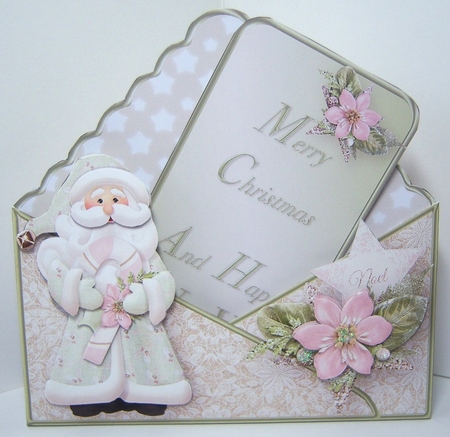 A Visit from Santa - Stand-up Envelope Card Mini Kit by Katie Silver