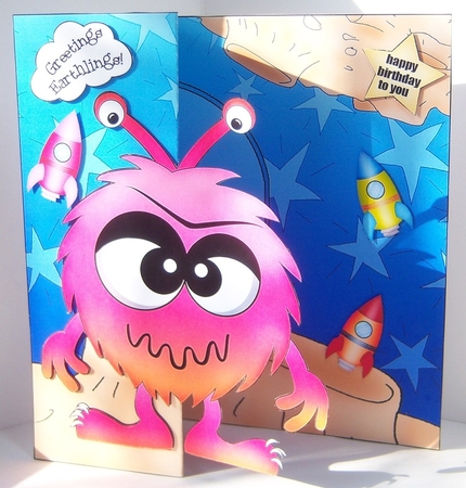 3D Shaped No-Hole Fold Back Mini Kit -  Cute Alien Puvo by Katie Silver