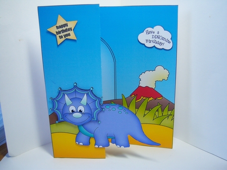 3D Shaped No-Hole Fold Back Mini Kit -  Cute Little Dinosaur Deviant by Katie Silver