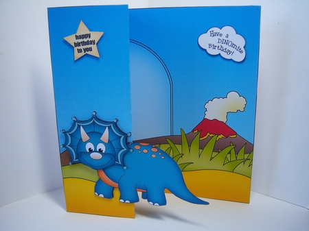 3D Shaped No-Hole Fold Back Mini Kit -  Cute Little Dinosaur Fetch by Katie Silver
