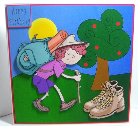 Happy Birthday Old Boot - Decoupage by Katie Silver