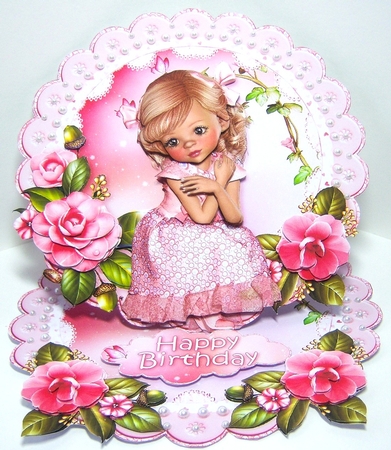 Sweet Little Pretty Peaches Scalloped Round Easel Card Mini Kit  by Katie Silver