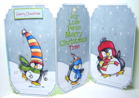 Penguins dancing feet trifold by Katie Silver