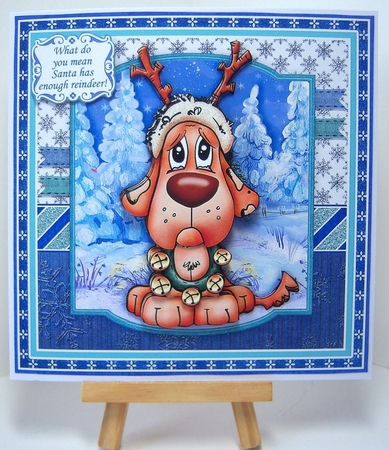 WHAT DO YOU MEAN SANTA HAS ENOUGH REINDEER 7.5 Christmas Decoupage Mini Kit by Katie Silver